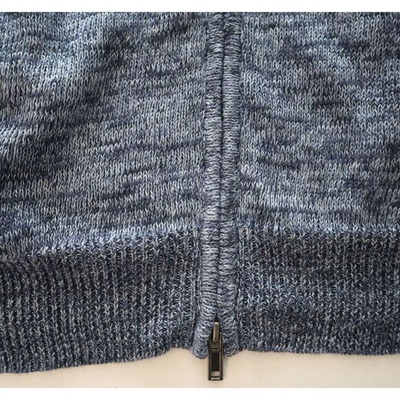 Men's Store Bloomingdale's XL Navy Combo Linen Melange Knit Full Zip Sweater $24 - Picture 8 of 10